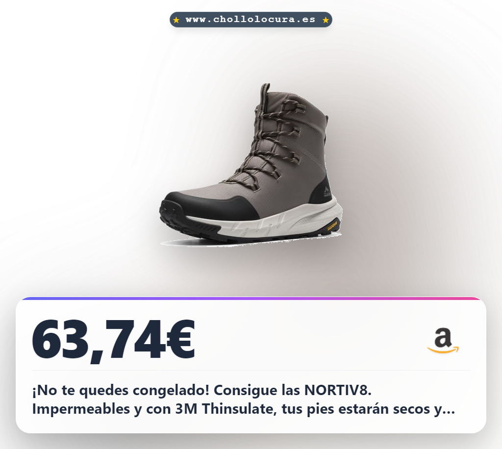 Adquiere las botas de nieve impermeables NORTIV8 para hombre con 3M Thinsulate y antideslizantes en oferta.