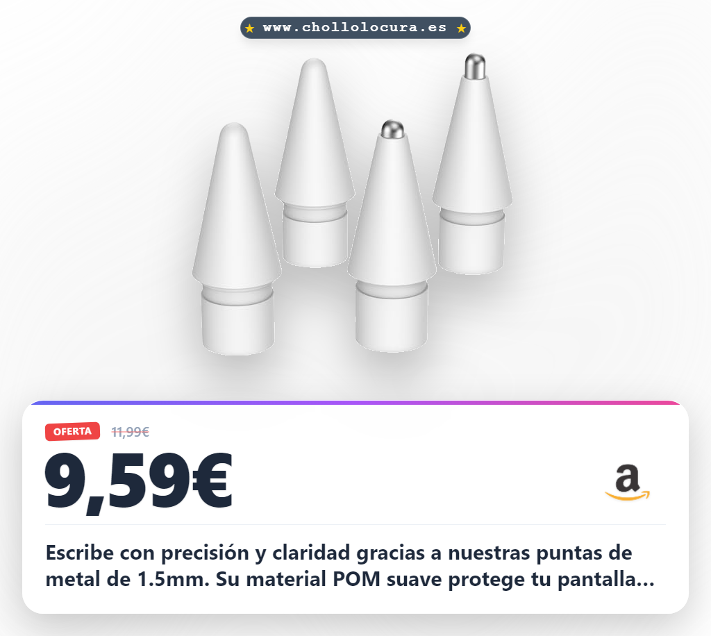 Logra escribir con precisión con las 4 puntas MoKo compatibles Apple Pencil Pro y USB-C en oferta.