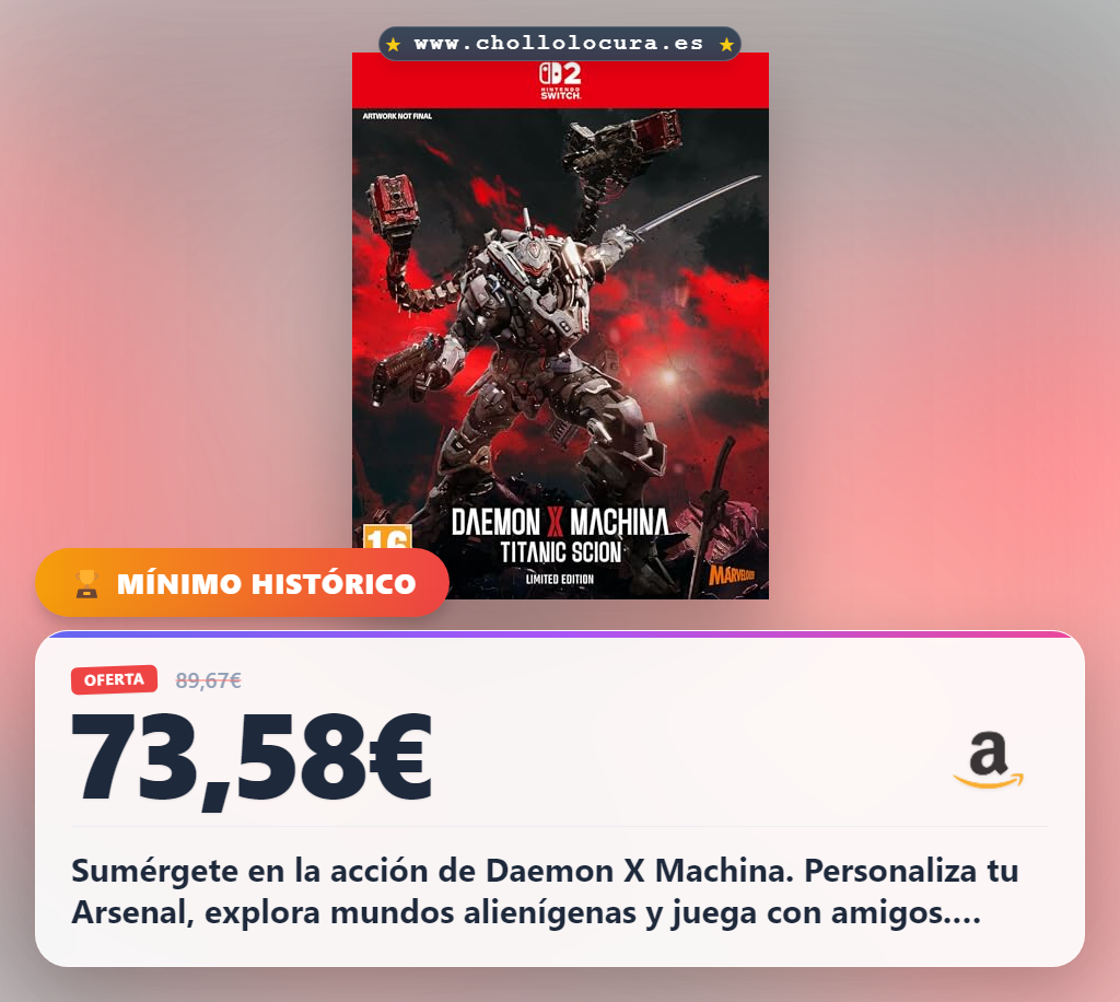 Obtén Daemon X Machina: Titanic Scion Edición Limitada Switch 2 con CD, libro de arte y accesorios al mejor precio
