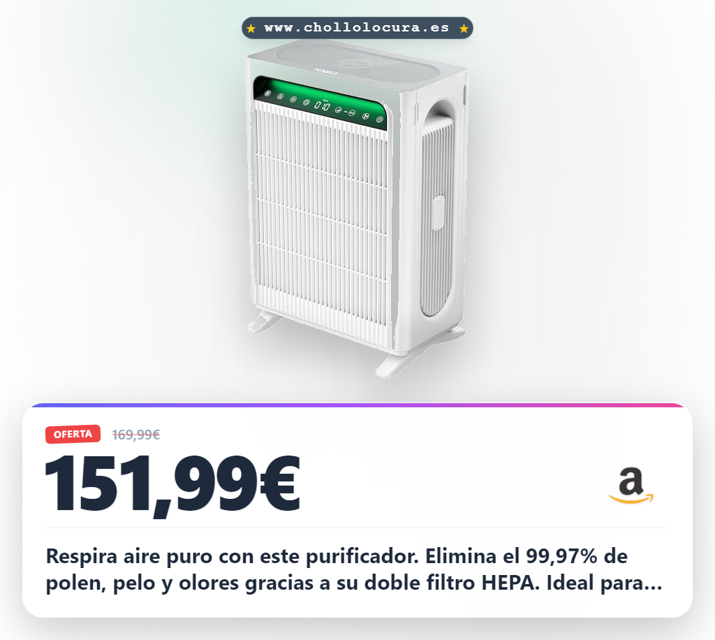 Aprovecha el purificador KNKA APH4000 con doble filtro HEPA para mascotas y modo noche en oferta histórica