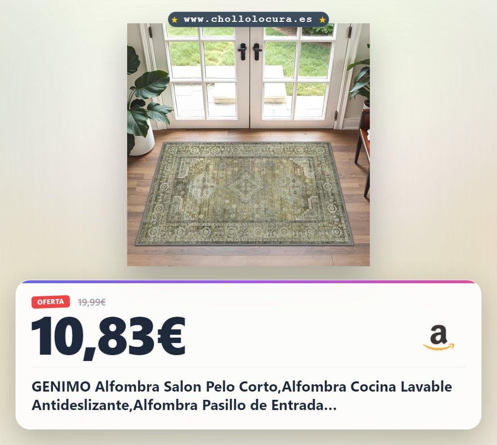 GENIMO Alfombra Salon Pelo Corto,Alfombra Cocina Lavable Antideslizante,Alfombra Pasillo de Entrada Casa,Dormitorio,Alfombra Silla Escritorio,Boho,60x90 cm