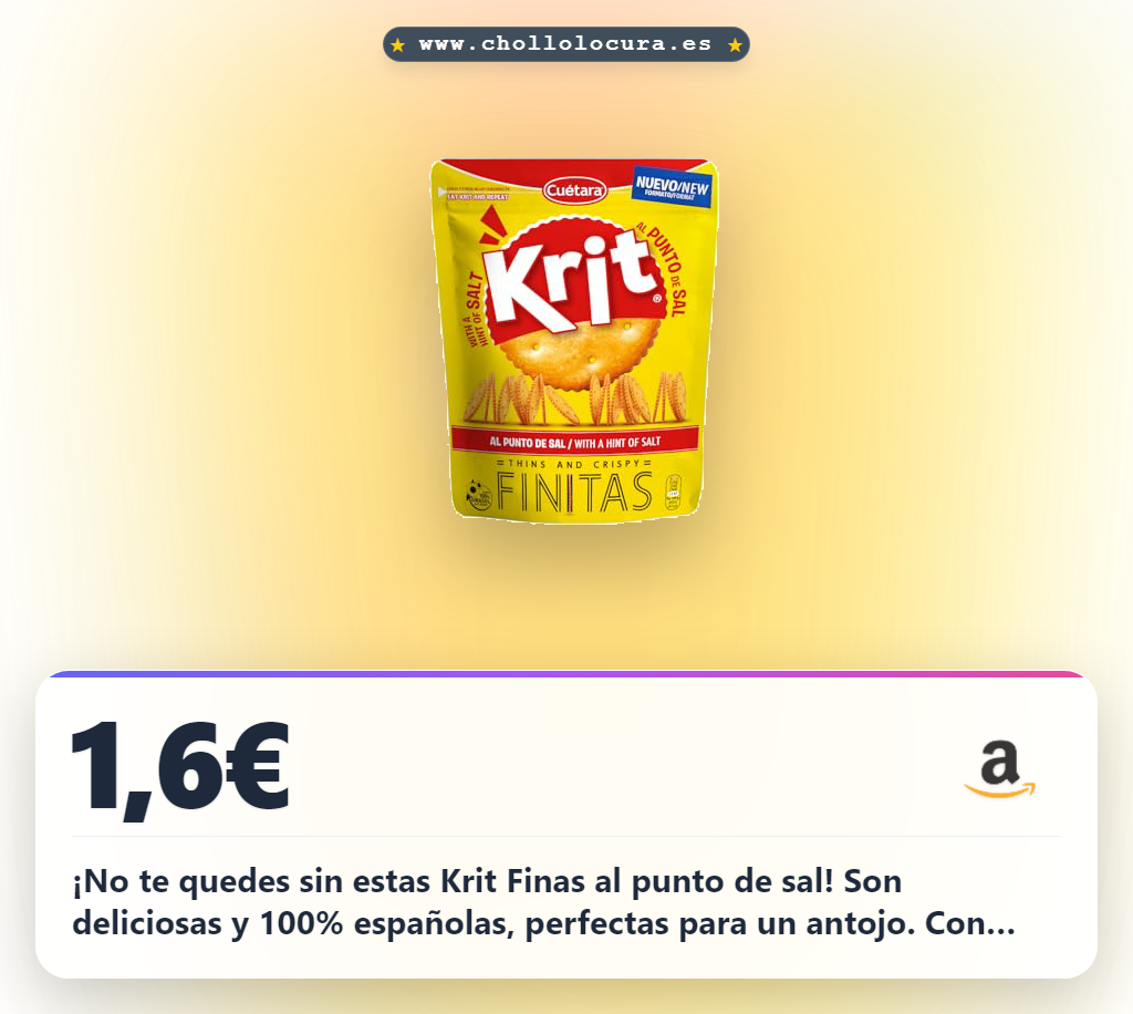 Aprovecha las galletas Krit Finas al punto de sal 150g, 100% españolas, al mejor precio de oferta