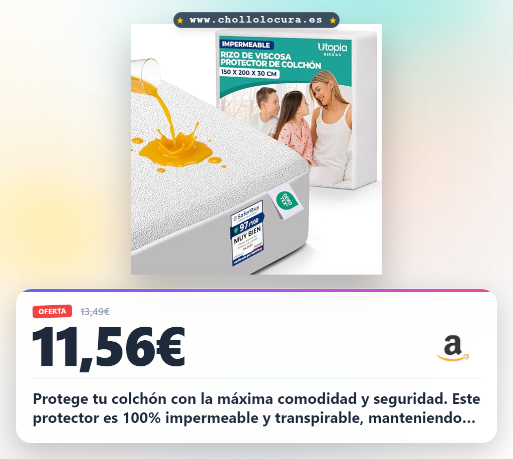 Consigue protector de colchón viscosa impermeable y transpirable con certificación Oeko-Tex al mejor precio