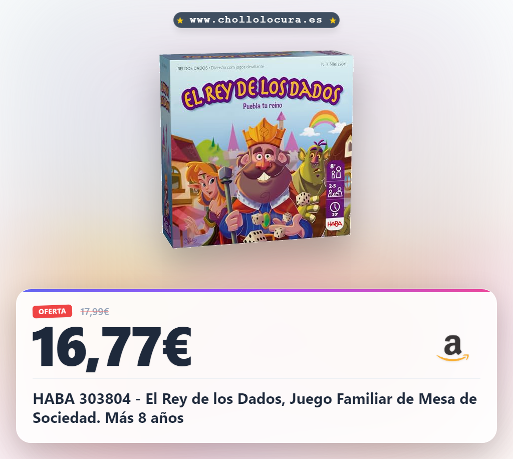 HABA 303804 - El Rey de los Dados, Juego Familiar de Mesa de Sociedad. Más 8 años