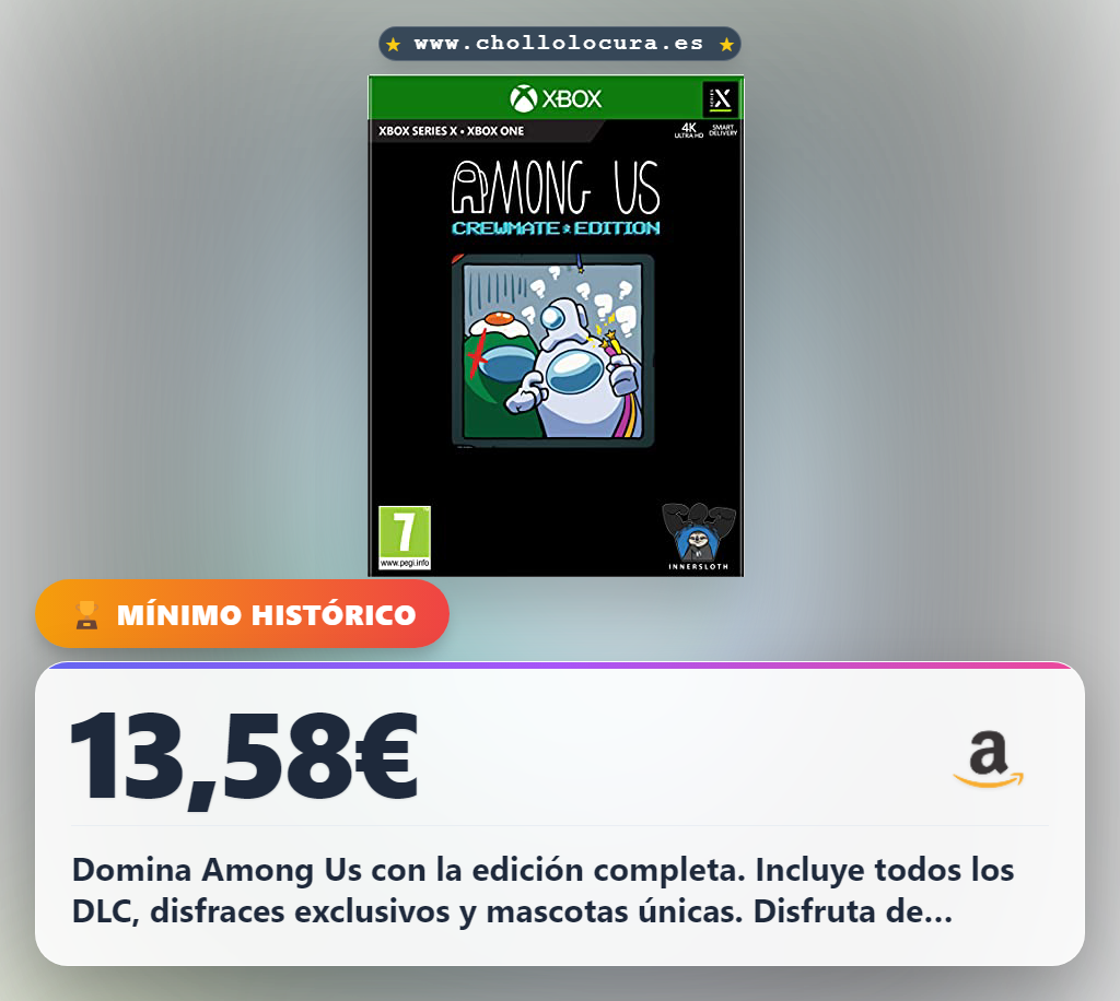 Descubre Among Us Crewmate Edition Xbox Series X con todos los DLC y contenido exclusivo a precio de chollo
