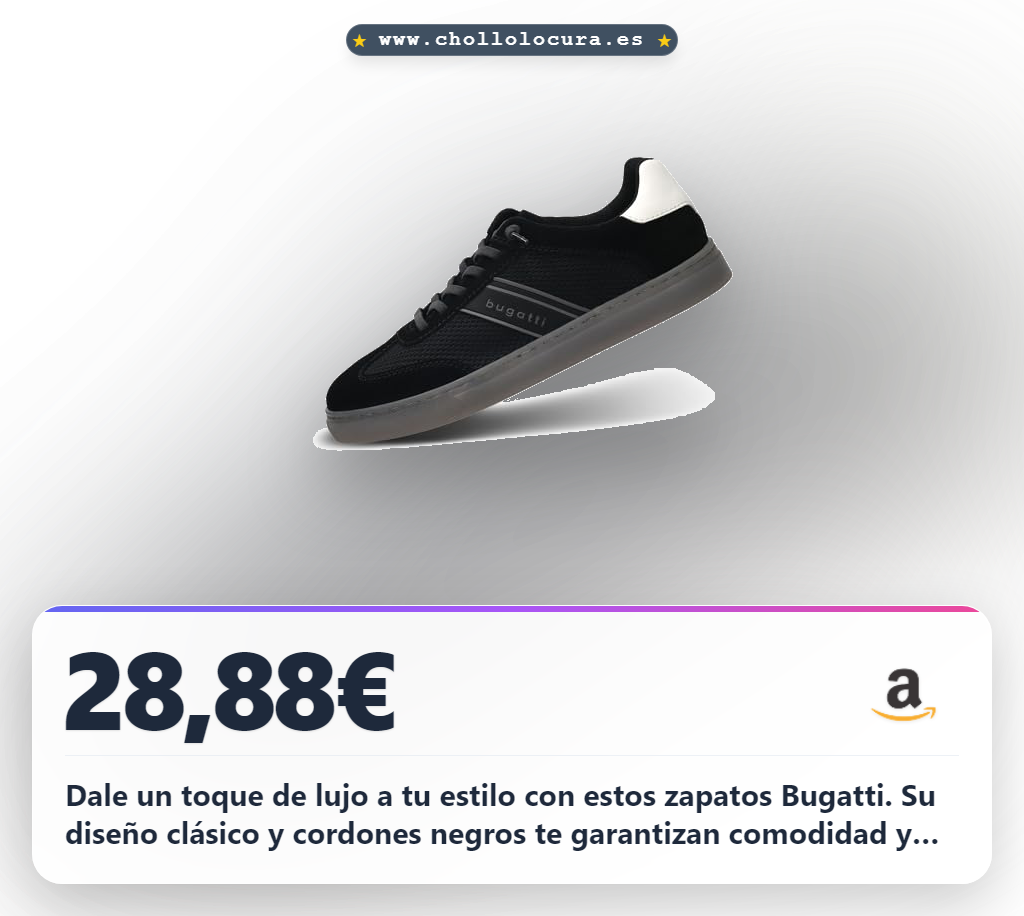 Encuentra los zapatos Bugatti 321-AS203 negros con cordones para hombre talla 45 EU a precio de chollo