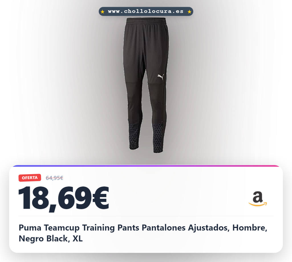 Puma Teamcup Training Pants Pantalones Ajustados, Hombre, Negro Black, XL