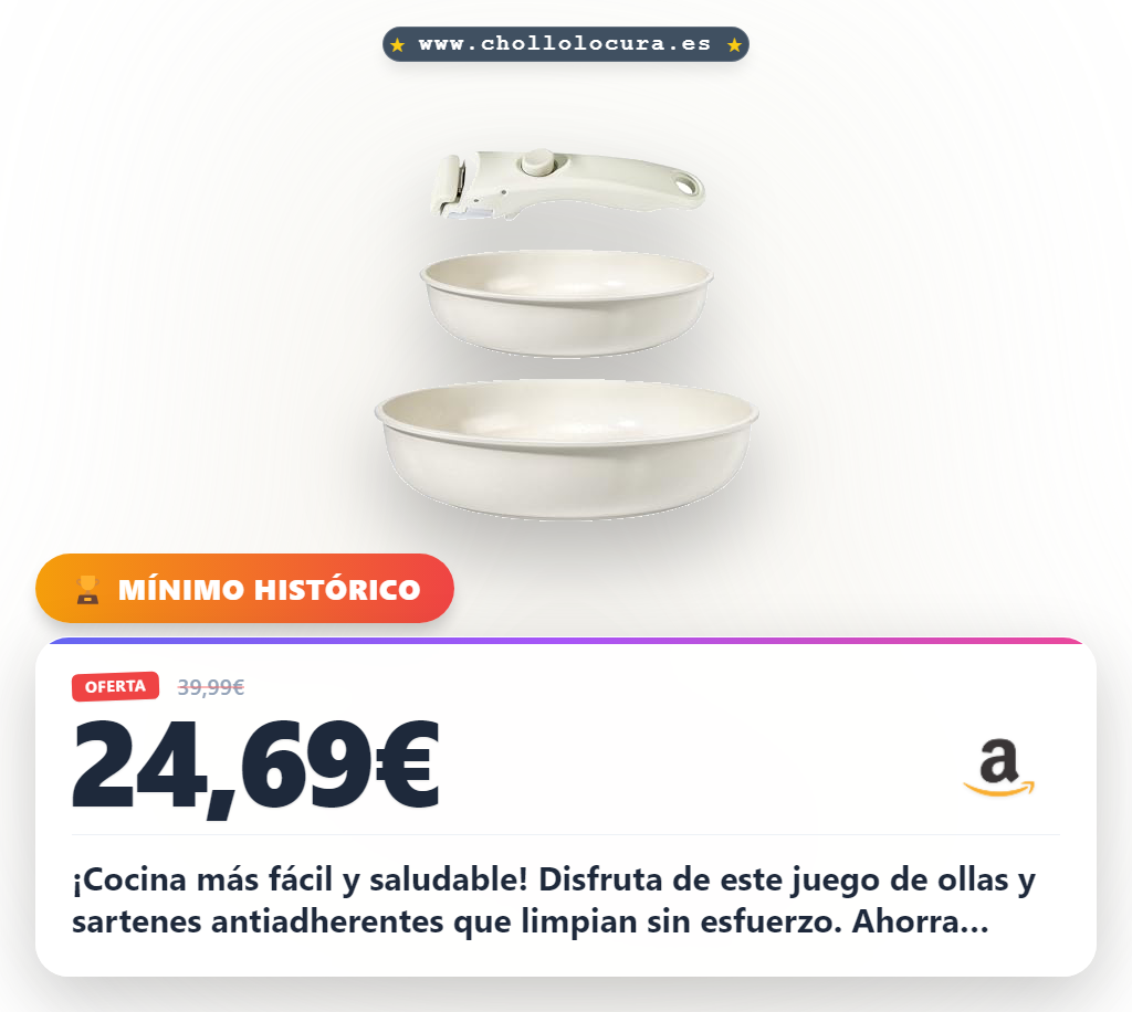 Consigue juego de ollas y sartenes GiPP cerámicas antiadherentes no tóxicas con mangos desmontables en blanco 3PCS
