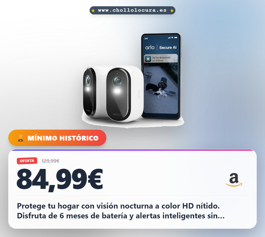 Consigue cámaras Arlo Essential 3 visión nocturna HD con batería de 6 meses y alerta inteligente