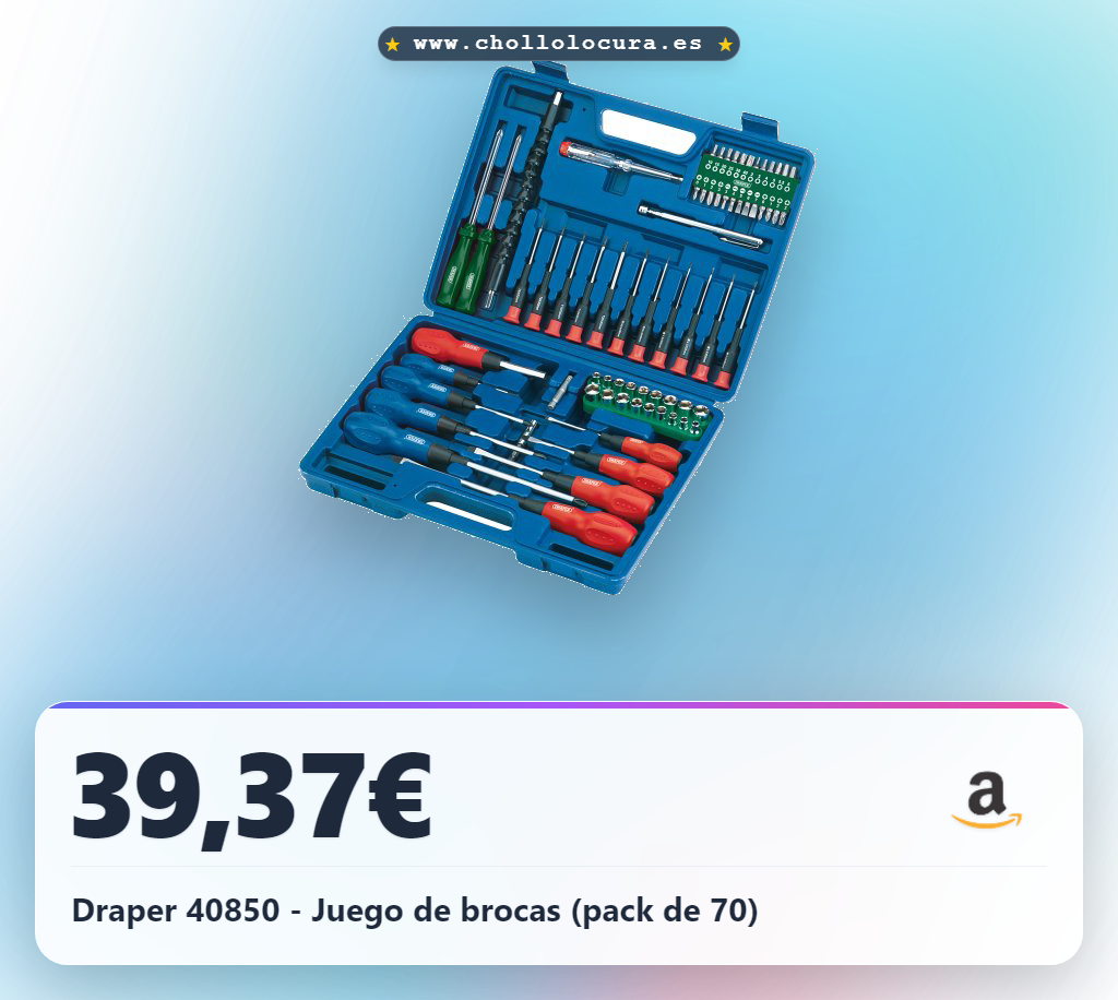 Draper 40850 - Juego de brocas (pack de 70)