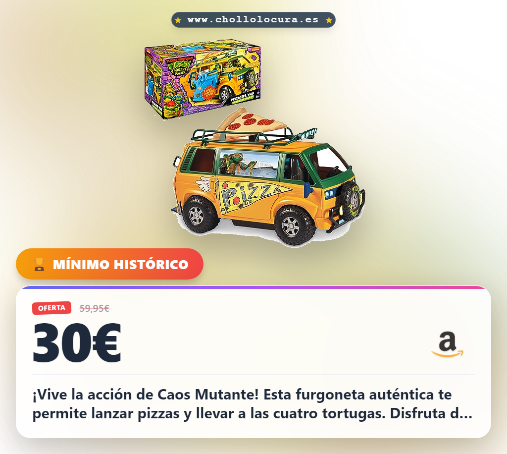Consigue la Furgoneta Pizza Fire Delivery Van de Tortugas Ninja Caos Mutante en oferta histórica