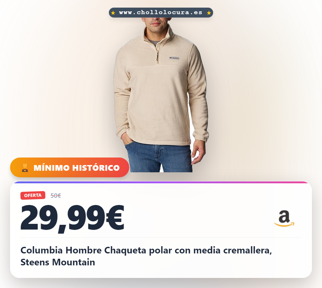 Columbia Hombre Chaqueta polar con media cremallera, Steens Mountain