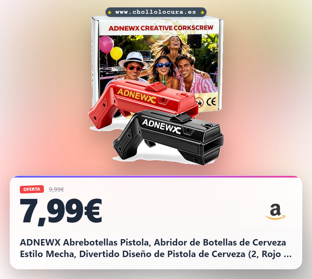 ADNEWX Abrebotellas Pistola, Abridor de Botellas de Cerveza Estilo Mecha, Divertido Diseño de Pistola de Cerveza (2, Rojo & Negro)