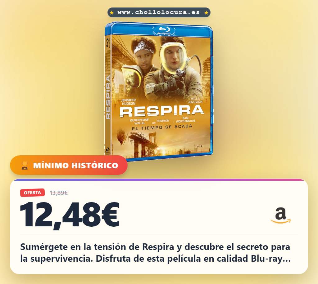 Aprovecha Respira Blu-ray y descubre el secreto de la supervivencia en esta película al mejor precio