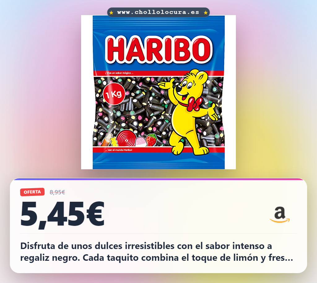 Aprovecha los Taquitos Balla-Balla Negros de HARIBO con sabor a regaliz, limón y fresa en oferta histórica