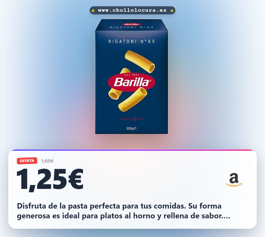 Aprovecha la pasta Barilla Rigatoni 500g de trigo duro de alta calidad para recetas familiares al mejor precio