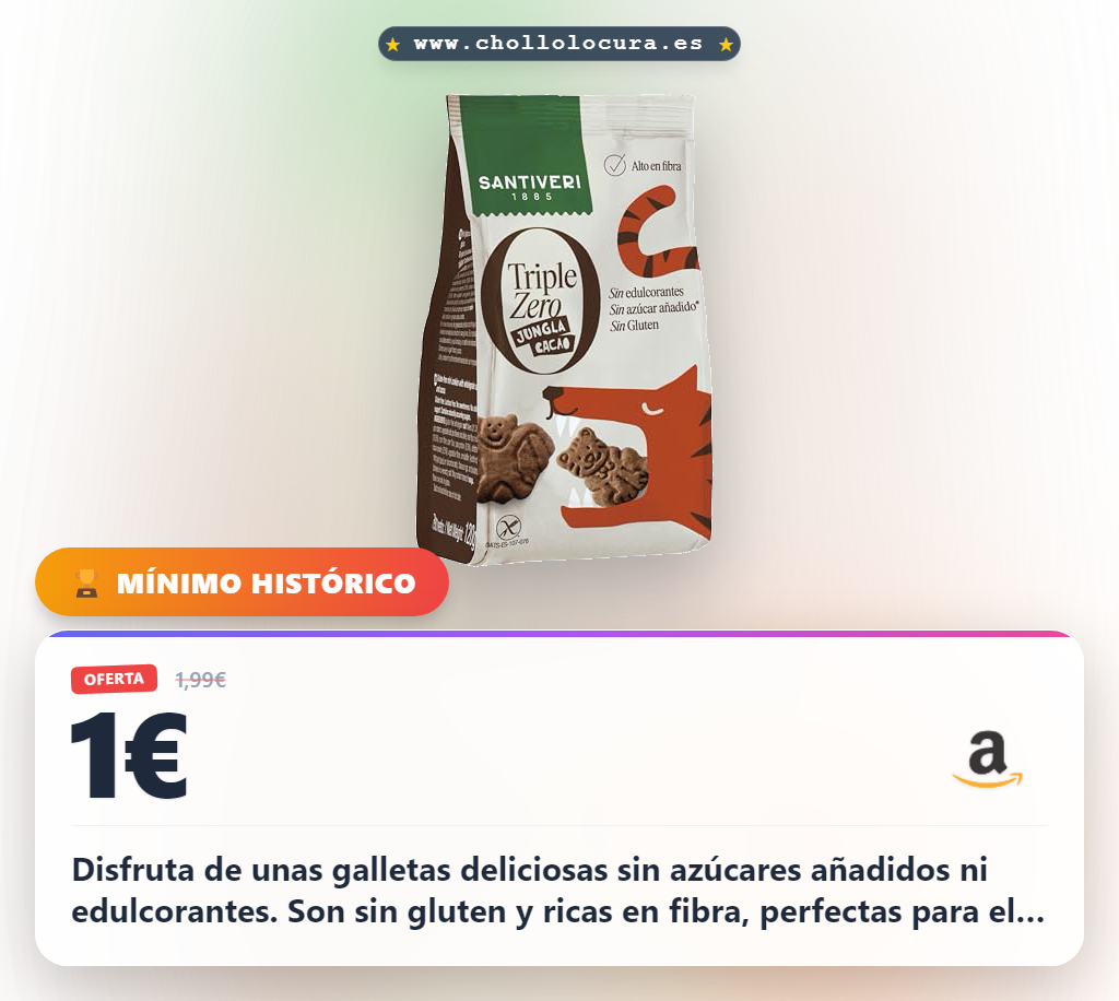 Aprovecha las galletas Santiveri Triple Zero sin azúcar ni gluten. Crujientes, veganas y ricas en fibra.