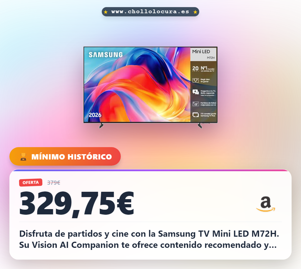 Aprovecha la Samsung TV 43 Pulgadas Mini LED M72H 4K Smart TV con Vision AI Companion para deportes y cine en oferta