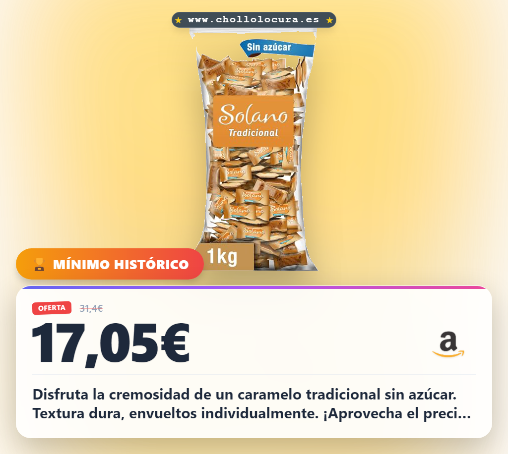 Solano Caramelo Cremoso Sabor Tradicional y Sin Azúcar (1kg)