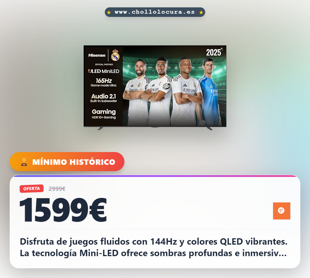 Aprovecha esta Smart TV Mini LED con Modo Juego PRO 144Hz y Dolby Vision IQ al mejor precio de oferta