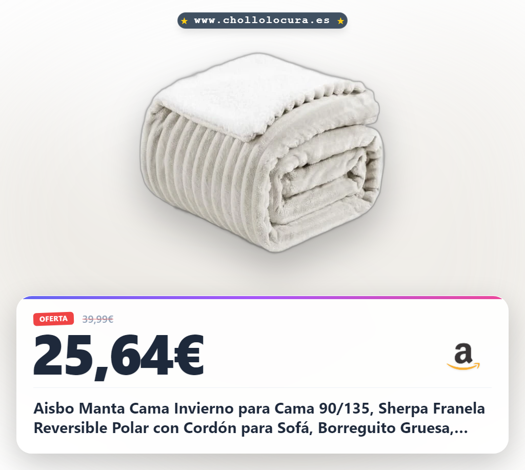 Adquiere la manta polar reversible Aisbo Sherpa Beige para sofá o cama con calidad OEKO-TEX al mejor precio.