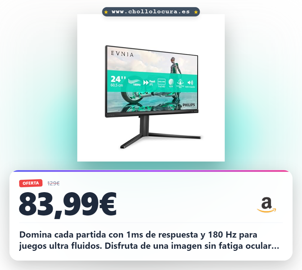 Consigue monitor gaming 24 pulgadas 180Hz 1ms FreeSync con tecnología Flicker Free y G-Sync