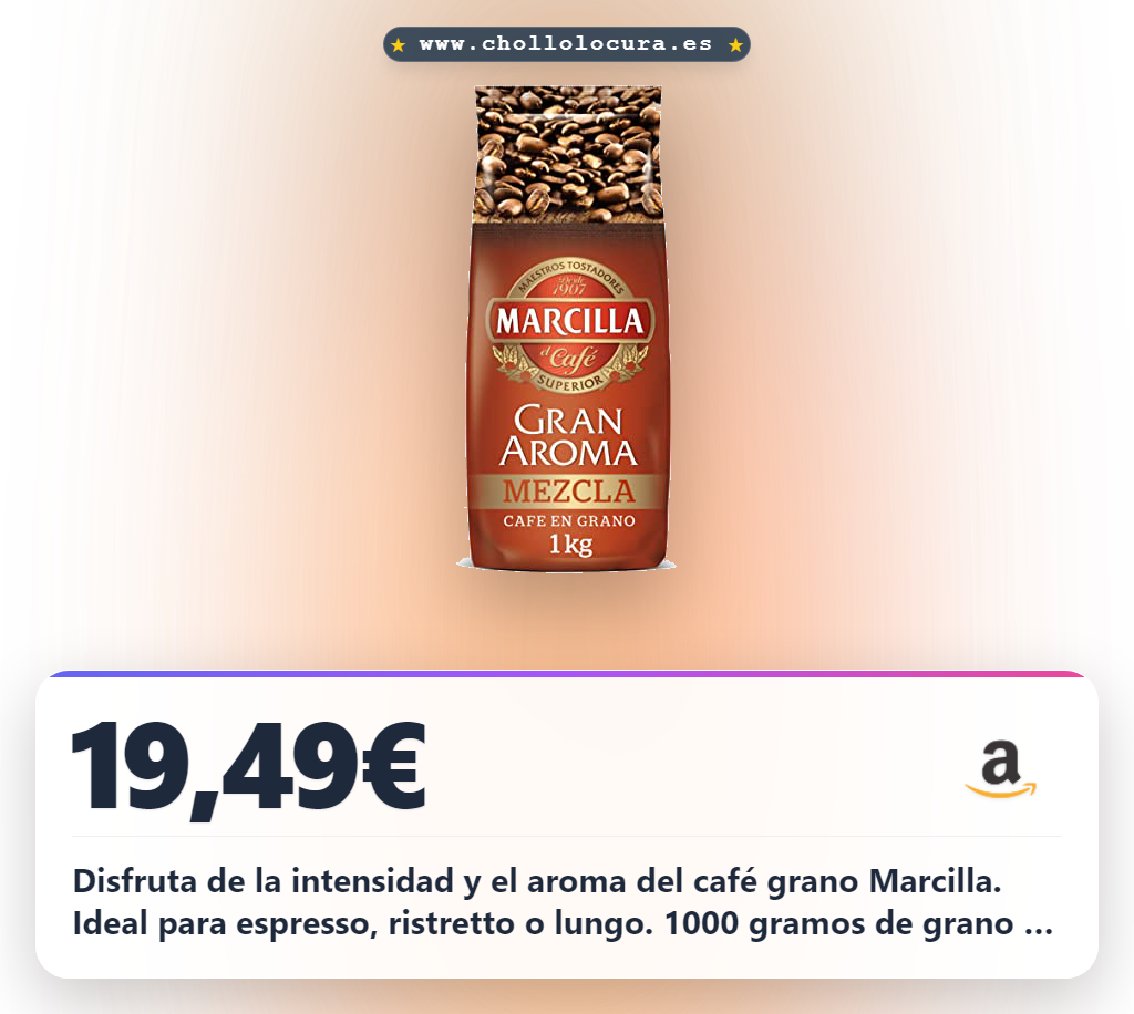 Aprovecha el café grano Marcilla intenso y aromático para espresso ristretto o lungo al mejor precio