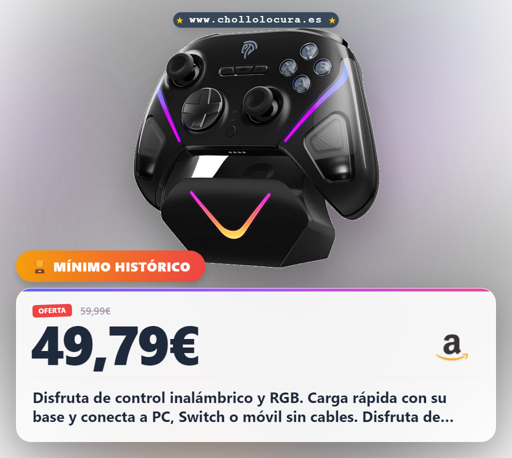 Consigue el mando inalámbrico EasySMX Elite D10 con carga y RGB para PC Switch al mejor precio