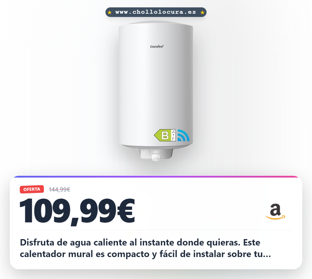 Aprovecha el calentador de agua eléctrico mural Accumolo 50 L sobre fregadero en oferta histórica
