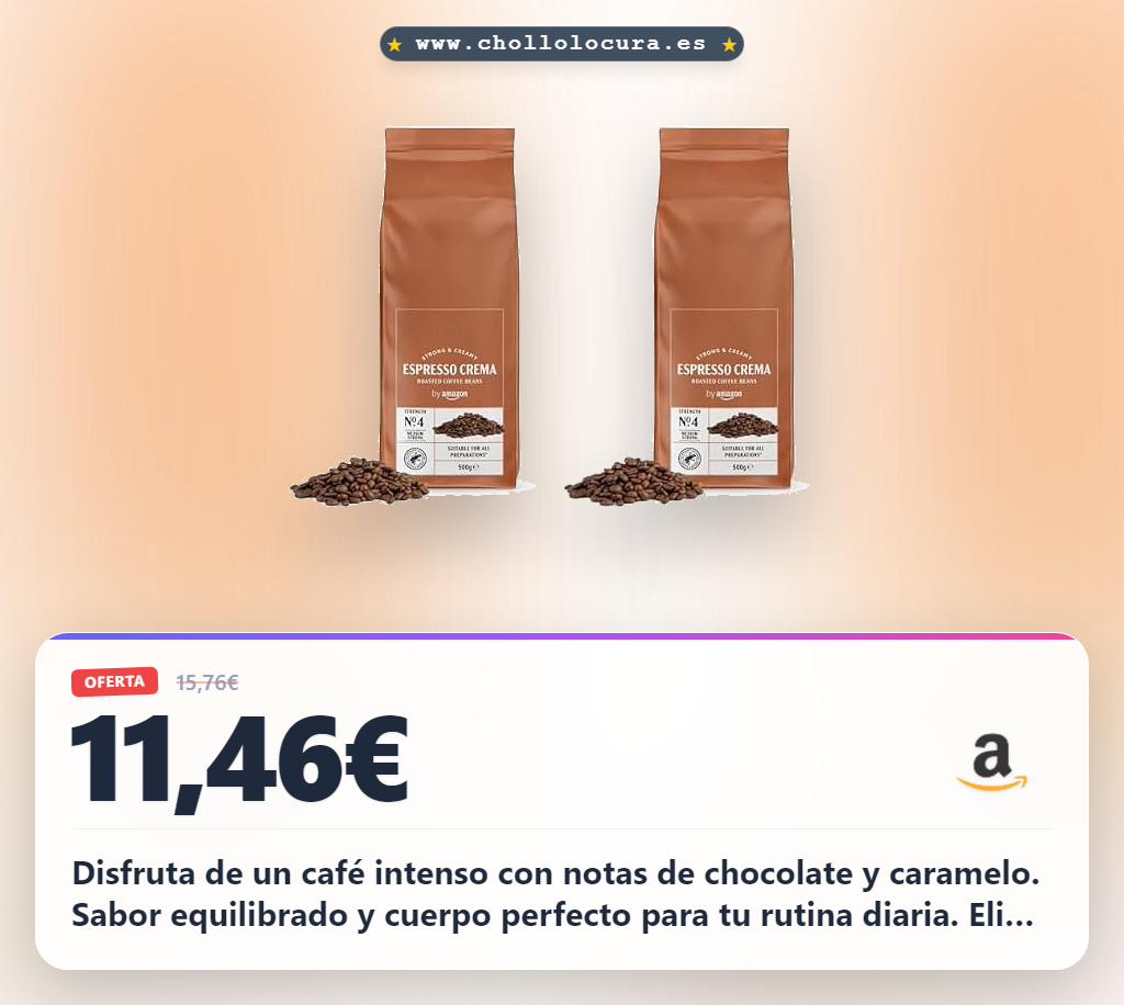 Aprovecha café en grano entero tueste claro con notas de chocolate y certificación Rainforest Alliance en oferta