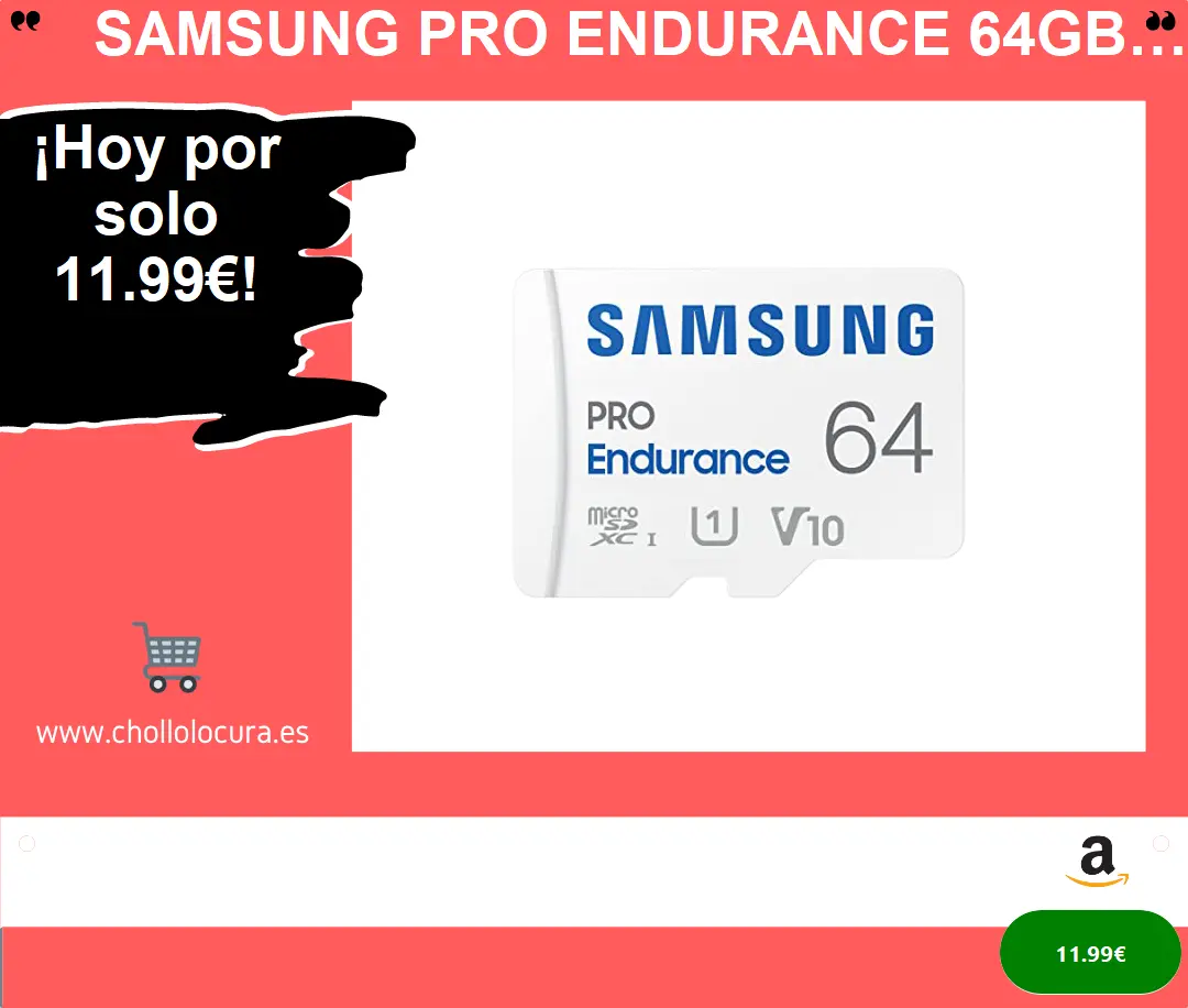 ¿Descubre la Tarjeta de Memoria SAMSUNG Pro Endurance que te hace vivir el momento? 64GB microSDXC UHS-I U1, 100MB/s y Adaptador para monitoreo de Video