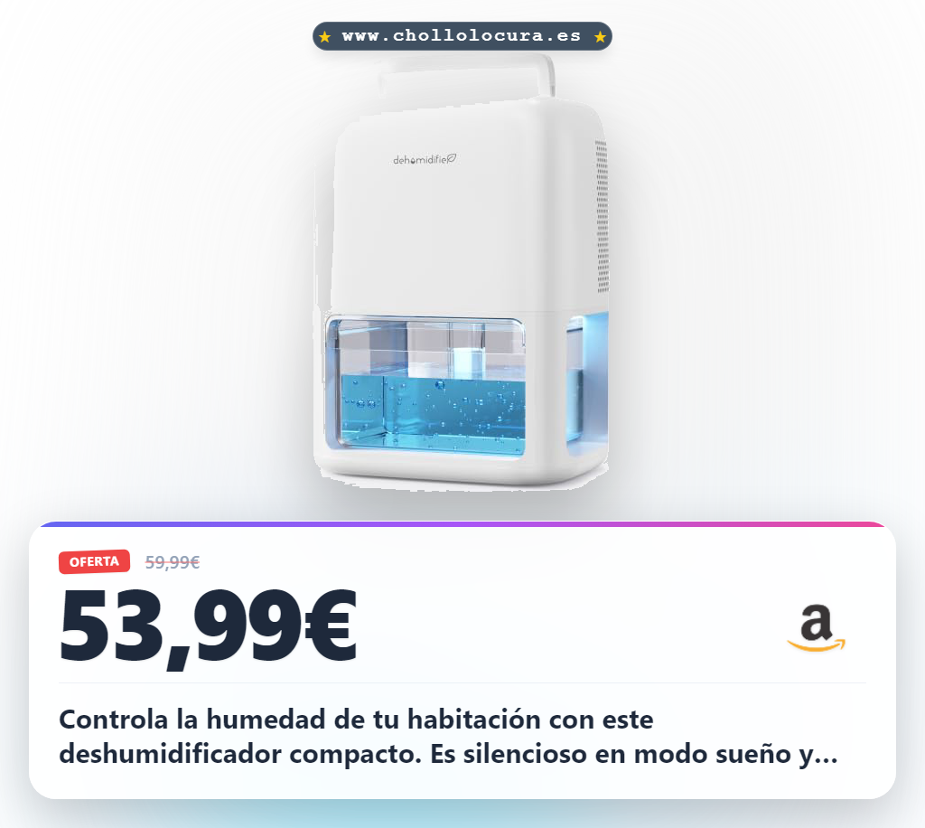 Consigue este deshumidificador QEXREED bajo consumo 1800ml silencioso y portátil con protección antihielo a precio de chollo para tu casa