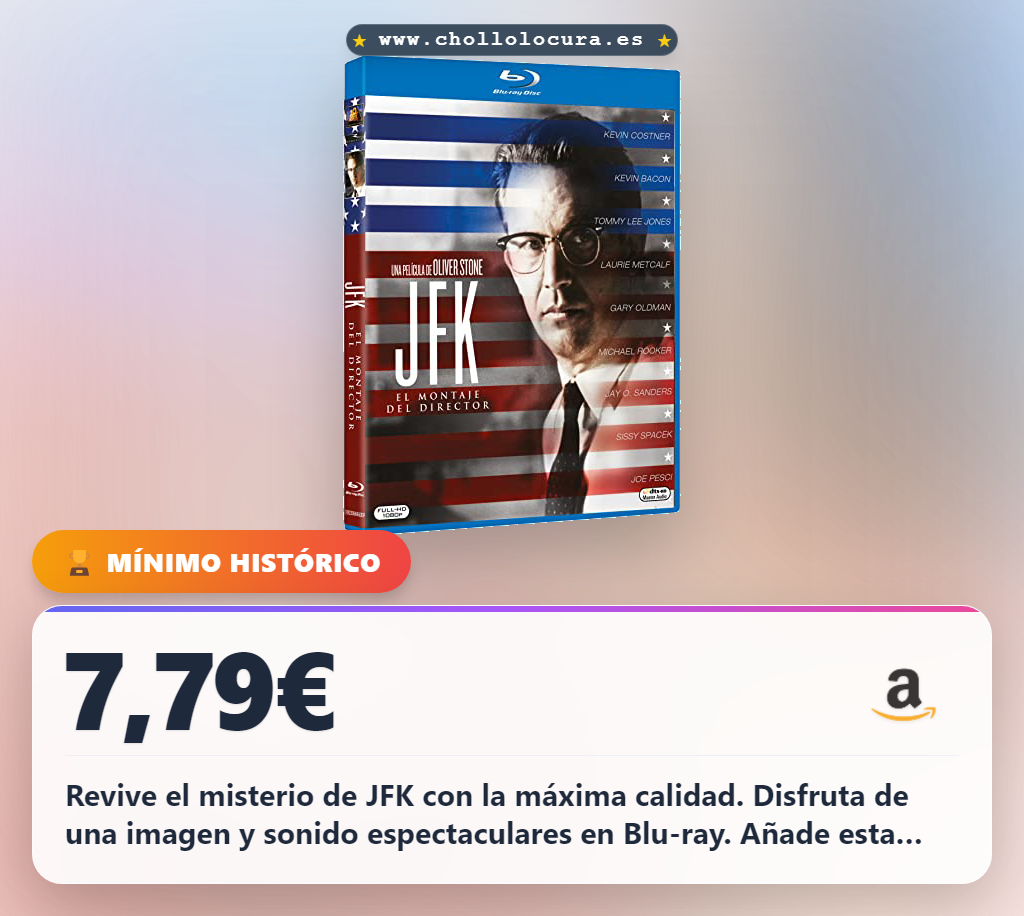Aprovecha el JFK Caso Abierto en Blu-ray con la mejor calidad de imagen y sonido al mejor precio