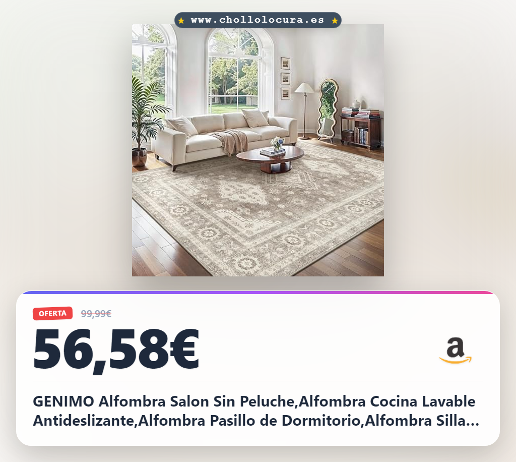 GENIMO Alfombra Salon Sin Peluche,Alfombra Cocina Lavable Antideslizante,Alfombra Pasillo de Dormitorio,Alfombra Silla Escritorio,Comedor,Beige,200x290 cm