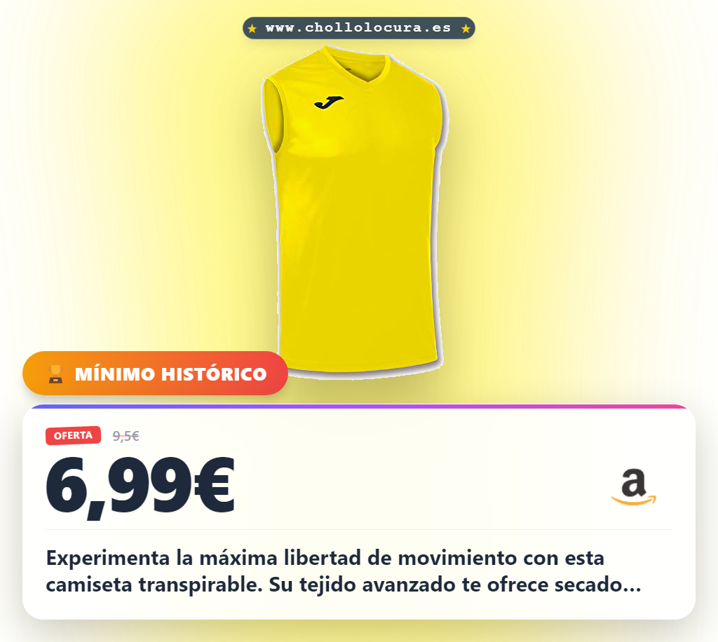 Aprovecha la camiseta deportiva Joma sin manga para hombre, ultra transpirable y de secado rápido al mejor precio