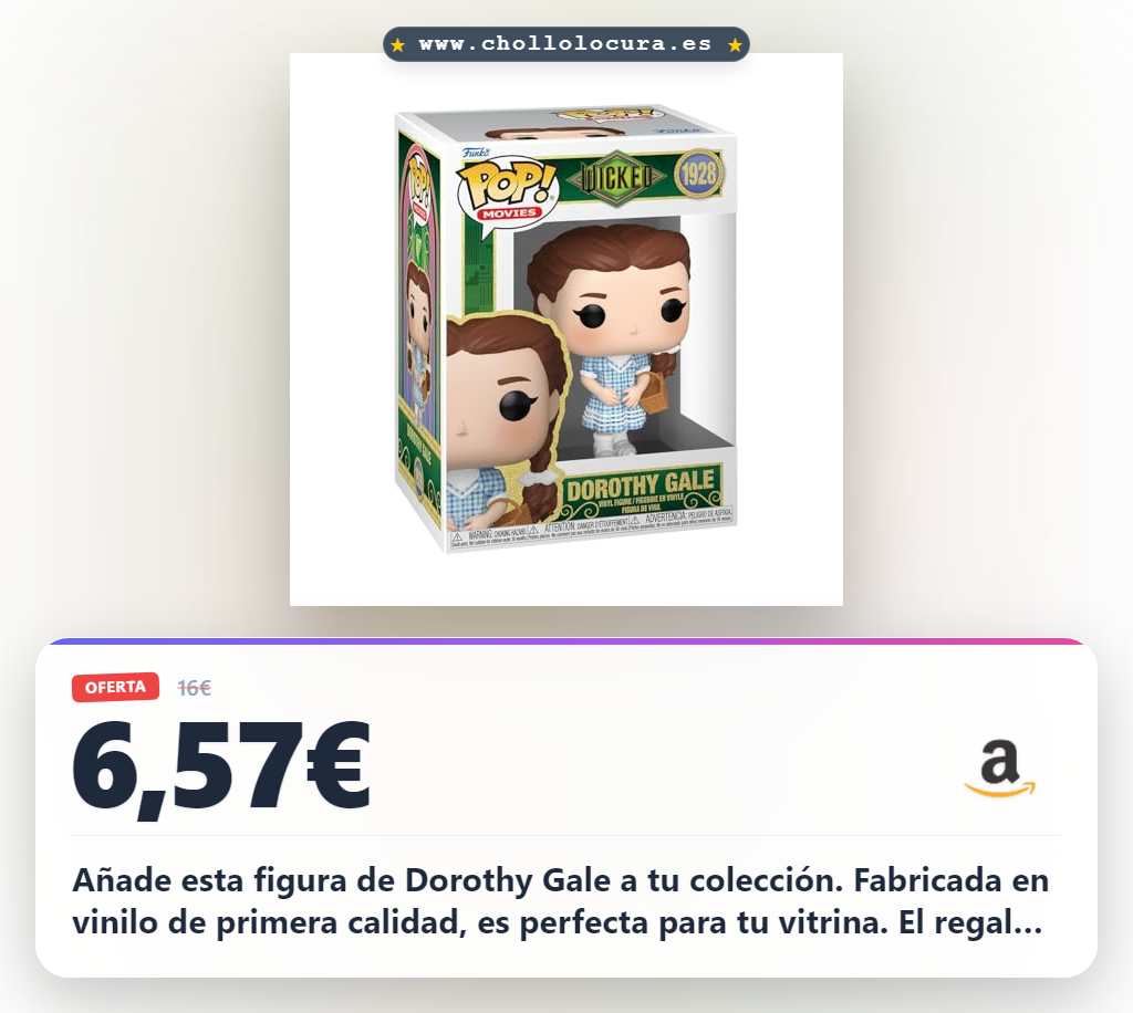 Consigue la figura Funko Pop! Dorothy Gale de Wicked: For Good en oferta histórica