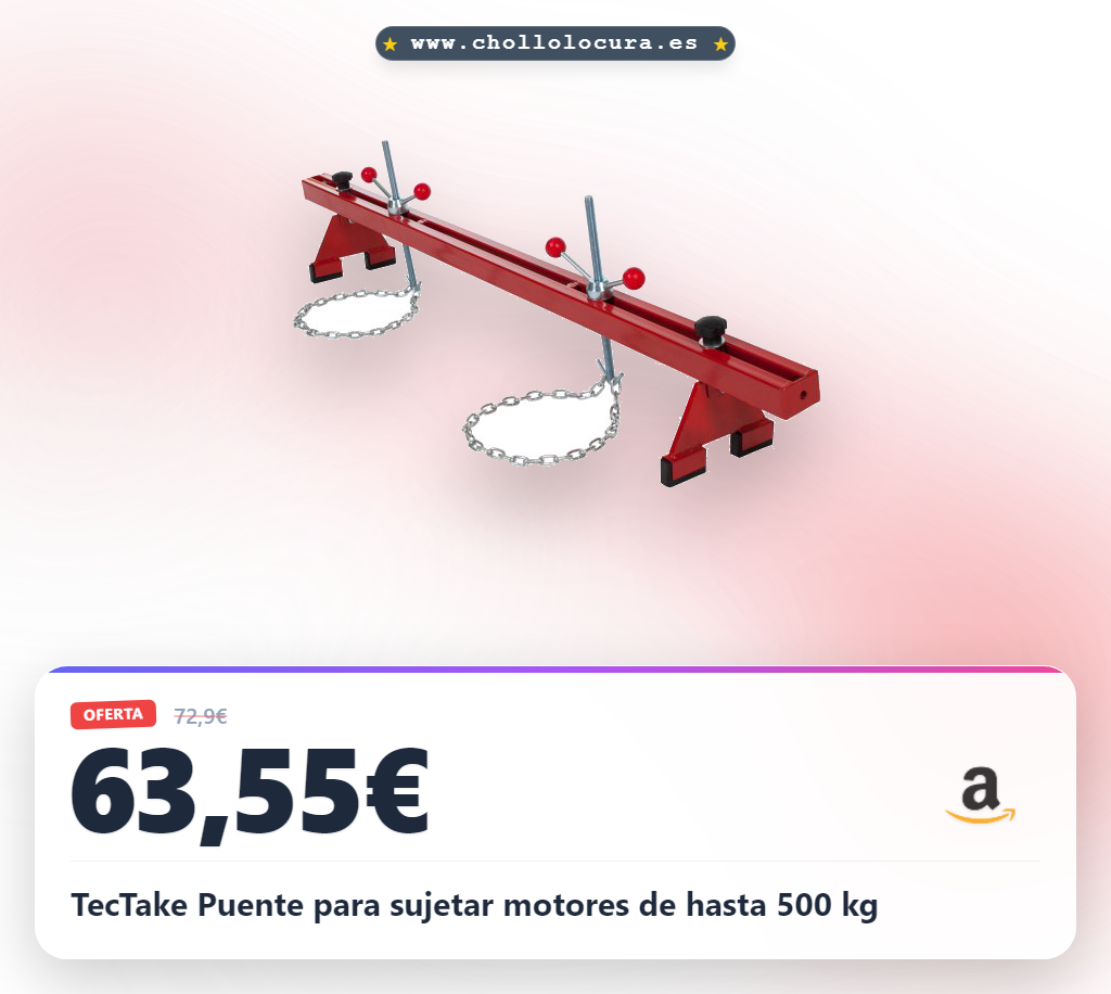 TecTake Puente para sujetar motores de hasta 500 kg