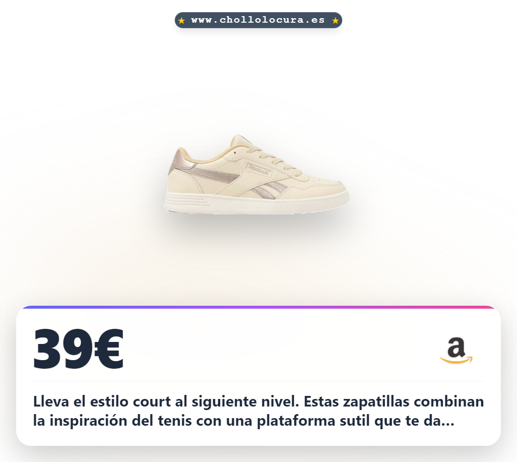Lleva el estilo court al siguiente nivel. Estas zapatillas combinan la inspiración del tenis con una plataforma sutil que te da altura y modernidad. Su material premium y detalles metálicos garantizan calidad y durabilidad. Son versátiles y perfectas para cualquier look.