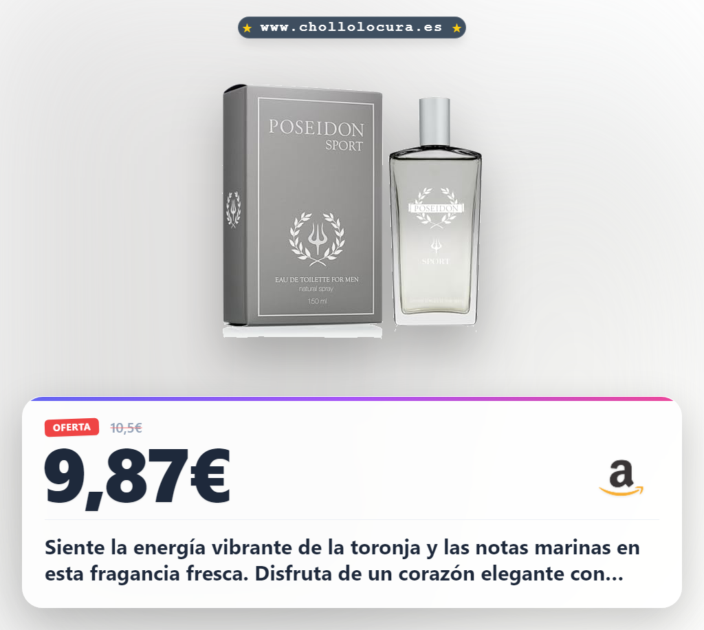 Disfruta el Instituto Español Poseidon Sport Eau de Toilette para hombre con notas marinas y madera de guaiac.