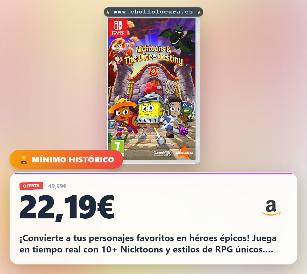 Descubre Nicktoons & The Dice of Destiny en Nintendo Switch. Juega a RPG épico con co-op y 10+ personajes únicos.