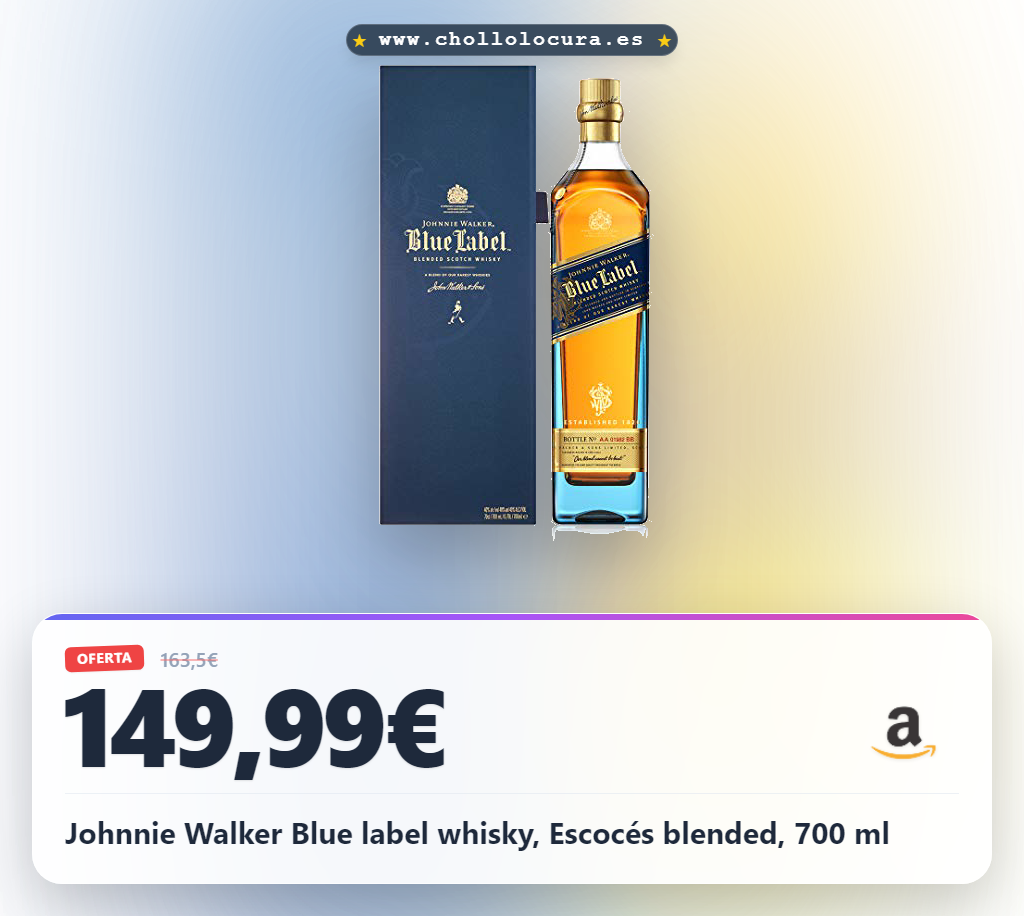 Johnnie Walker Blue label whisky, Escocés blended, 700 ml