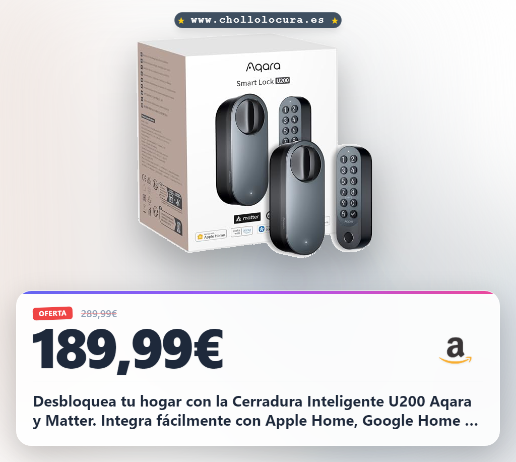 Consigue la cerradura inteligente Aqara U200 con Matter y Apple Home Key al mejor precio