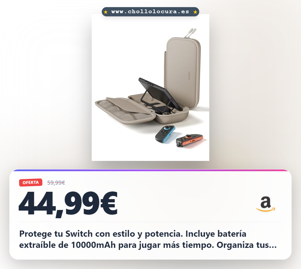 Consigue la funda Nintendo Switch 2 con batería extraíble y pantalla LCD al mejor precio de oferta