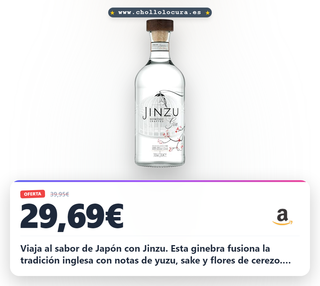 Disfruta este viaje sensorial con la ginebra Jinzu inspirada en Japón y sabores de sake y yuzu en oferta