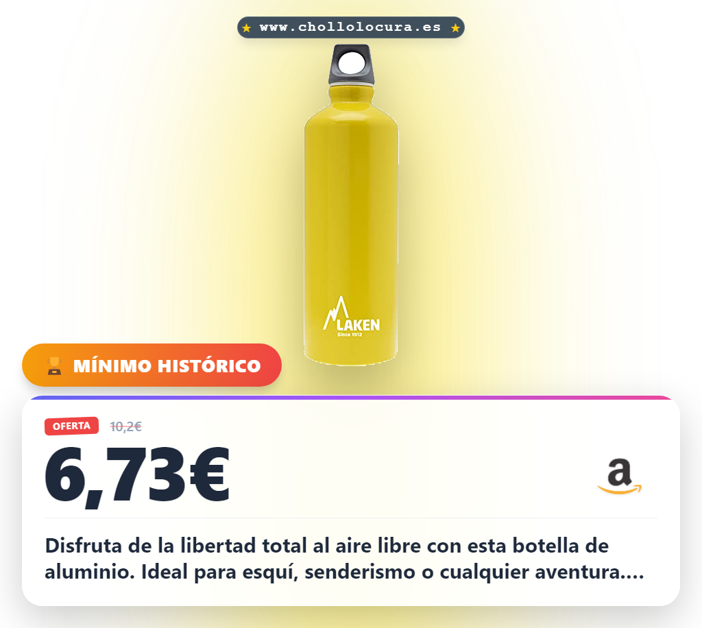 Aprovecha la botella de agua Laken Aluminium Gelb 0,75L para deportes al aire libre y entrenamiento