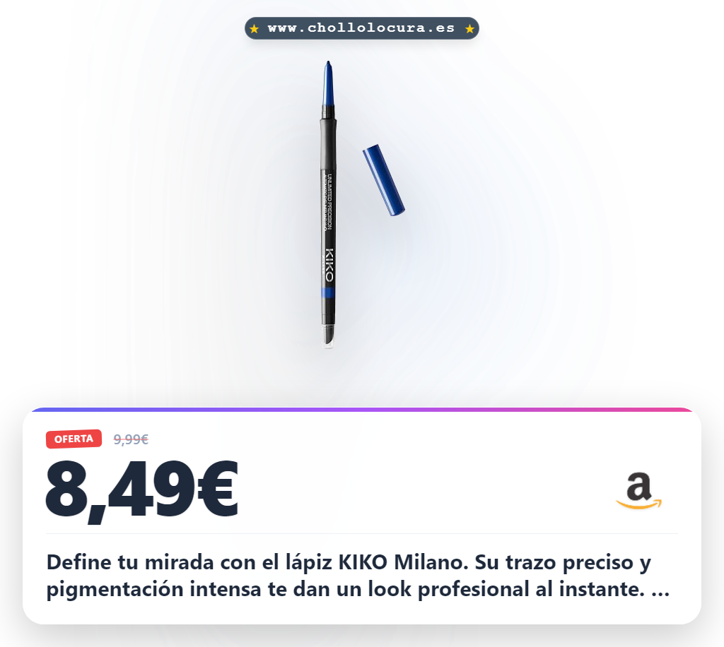 Adquiere el Lápiz de Ojos KIKO Milano Unlimited: trazo preciso y pigmentación intensa en oferta histórica.