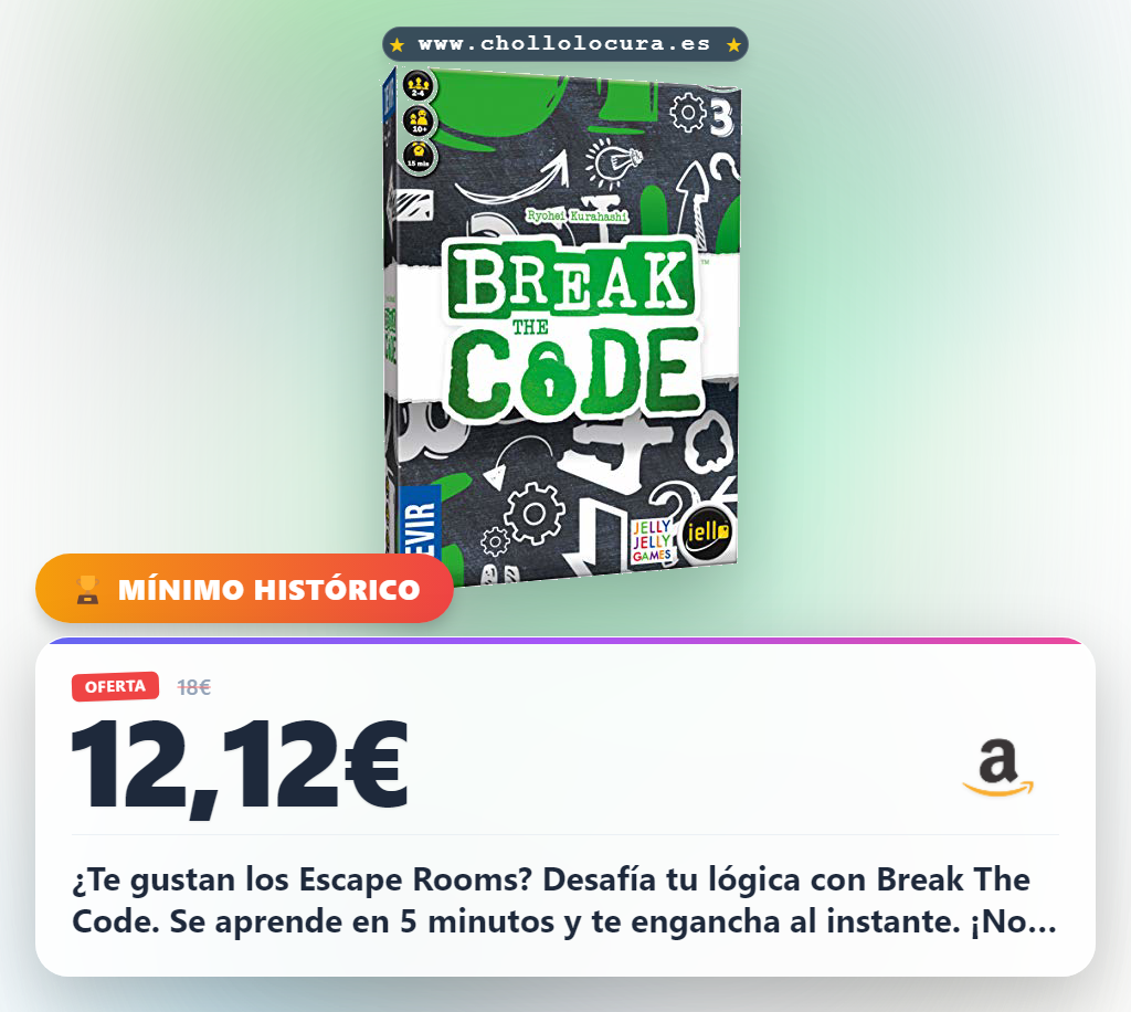 Llévate Devir Break The Code, el juego de deducción lógica estilo Escape Room en oferta imbatible