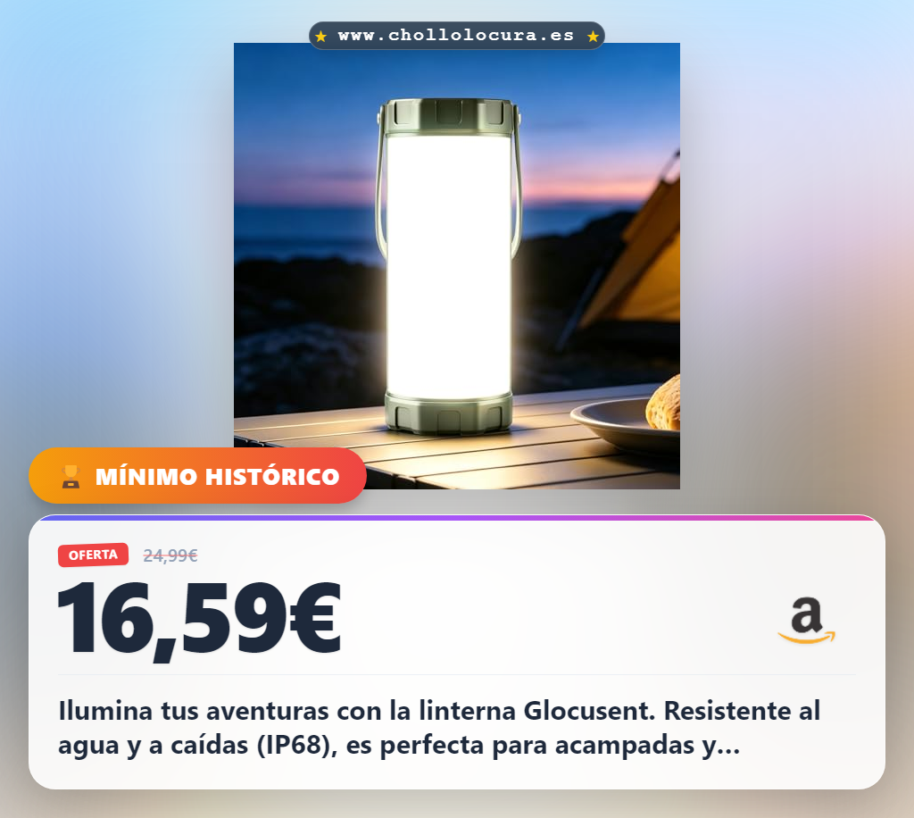 Aprovecha esta linterna camping LED impermeable IP68 con 5 modos y batería recargable al mejor precio