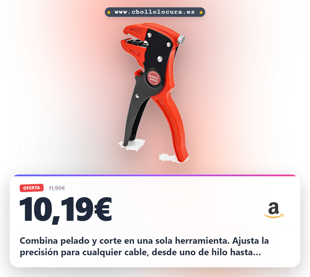 Adquiere el Pelacables Automático KAIWEETS 2-en-1: Alicates para pelar y cortar cables al mejor precio.