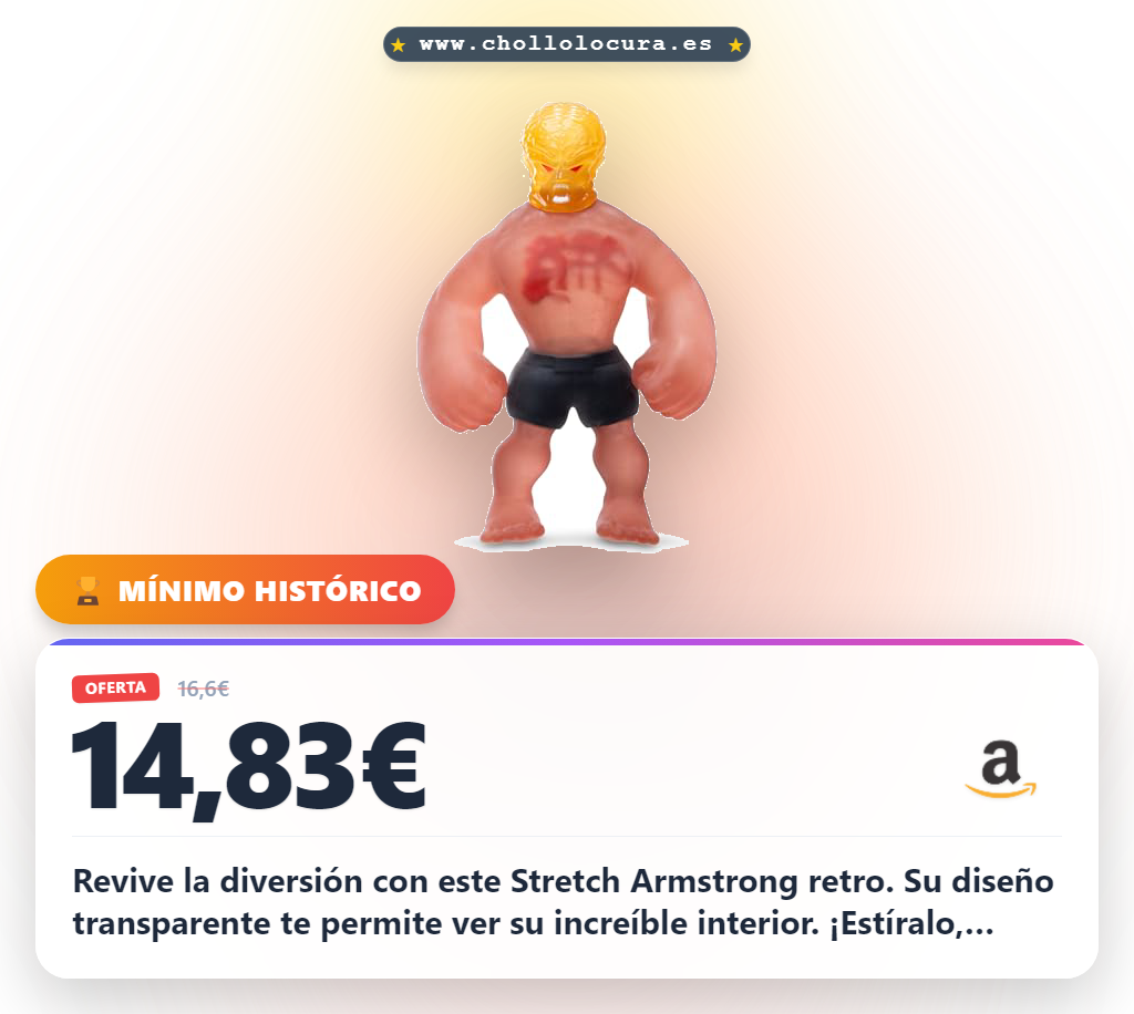 Descubre el Juguete Extensible Retro Stretch Armstrong Transparente de 18 cm en oferta histórica